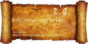 Károlyi Gábriel névjegykártya